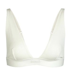 Cotton Plunge Bralette (bone)